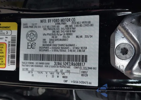 2018 Lincoln Mkz Select from USA, damaged, VIN 3LN6L5D92JR608817